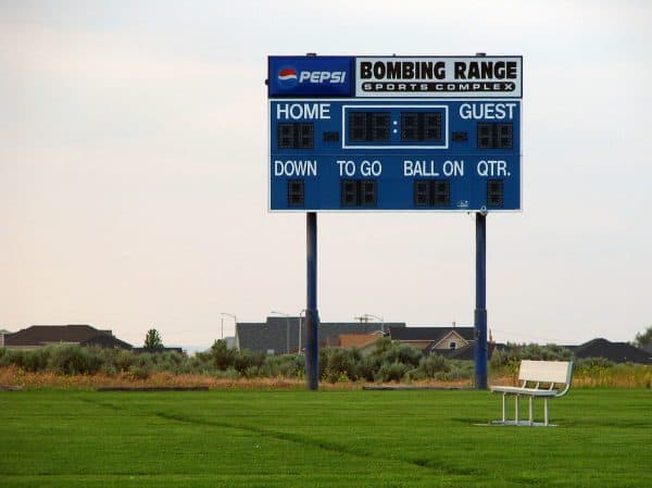 A football scoreboard makes a great interactive display for a football party.