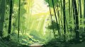 Image for Anime Bamboo Forest Wall Mural