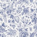 Image for Blue and White Flowers Wall Mural