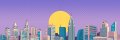 Image for Cartoon Skyline Wall Decal