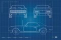 Image for Muscle Car Blueprint Wall Mural