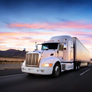 Image for Highway Semi-Truck Wall Mural