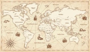 Image for Vintage World Map Wall Mural